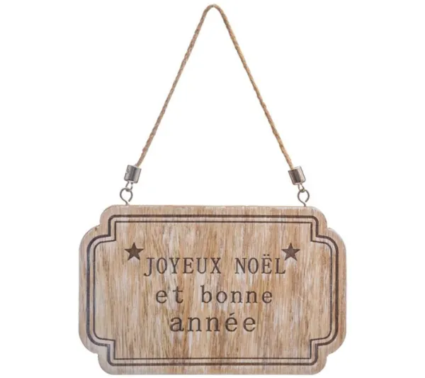 * Guirlande Et Boule De Sapin^Sujet De Noël Pancarte "Cocon" 25Cm Naturel