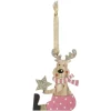 * Guirlande Et Boule De Sapin^Sujet De Noël Renne "Dis Maman" 10Cm Rose
