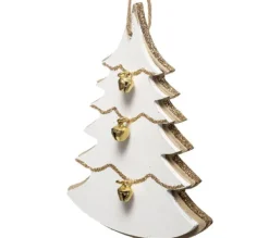 * Guirlande Et Boule De Sapin^Sujet De Noël Sapin "Cocon" 20Cm Blanc Et Naturel