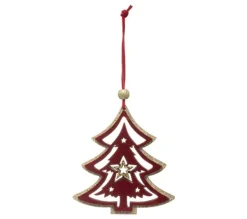 * Guirlande Et Boule De Sapin^Sujet De Noël Sapin "Heritage" 10Cm Rouge