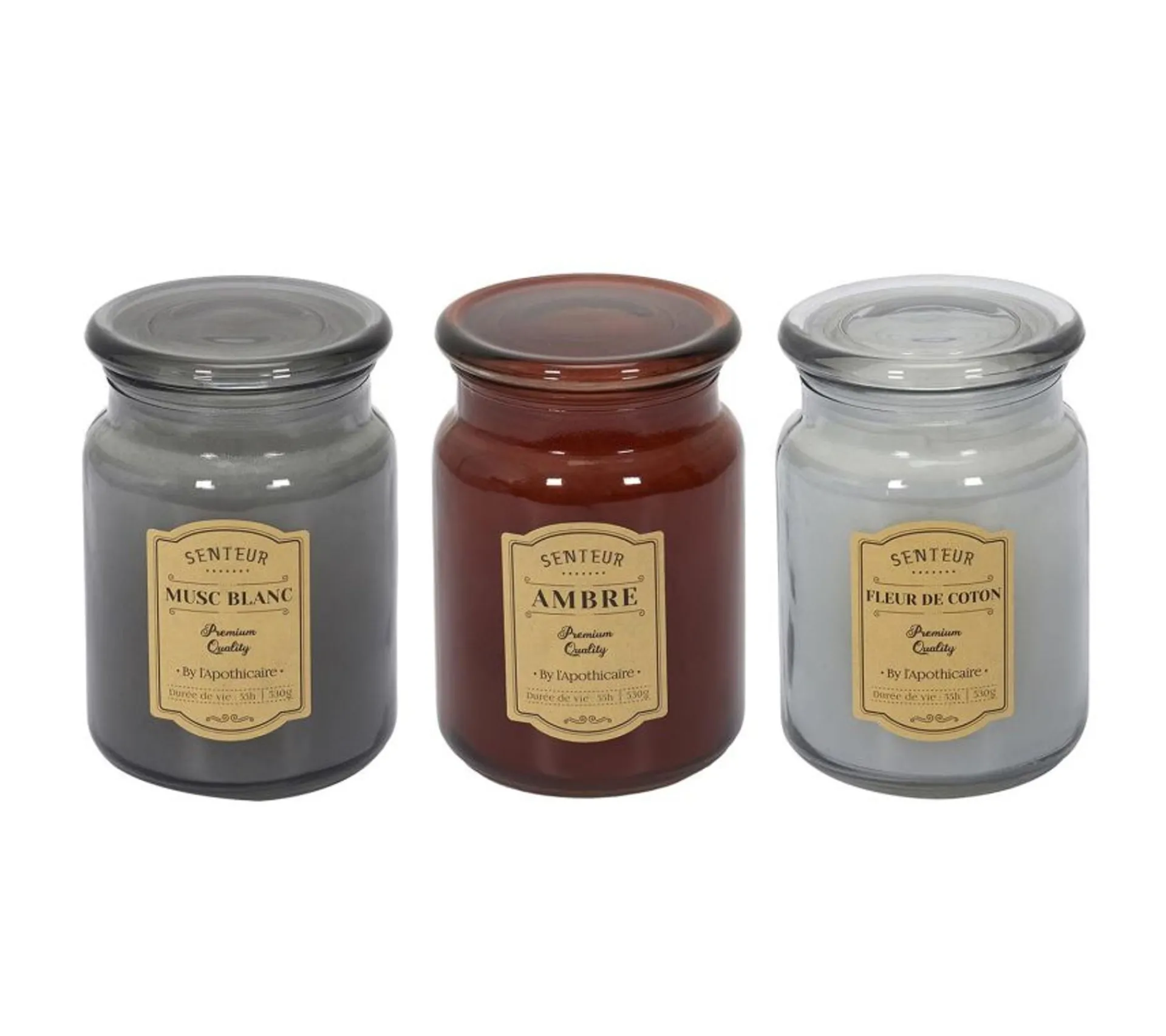 Fashion THE HOME Déco FACTORY Bougie Parfumee En Pot Apothicaire (Lot De 3)