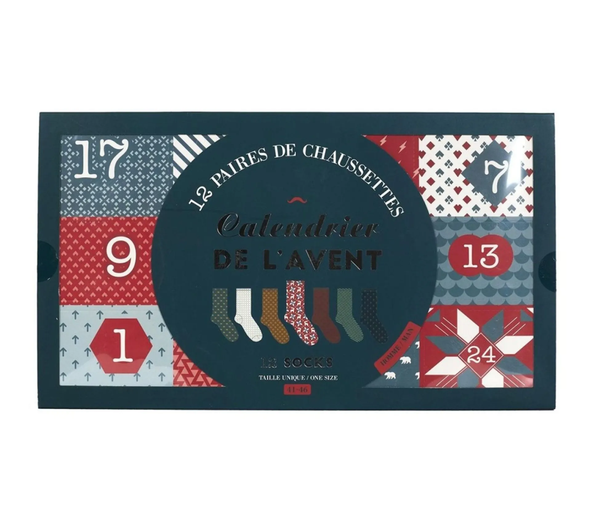 Sale THE HOME Déco FACTORY Calendrier De L'Avent 12 Paires Chaussettes Homme