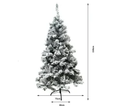 TOILINUX Sapin Et Accessoire^ Sapin De Noël Artificiel Enneige Oslo - 450 Branches Paisses - H. 150 Cm - Blanc Et Vert
