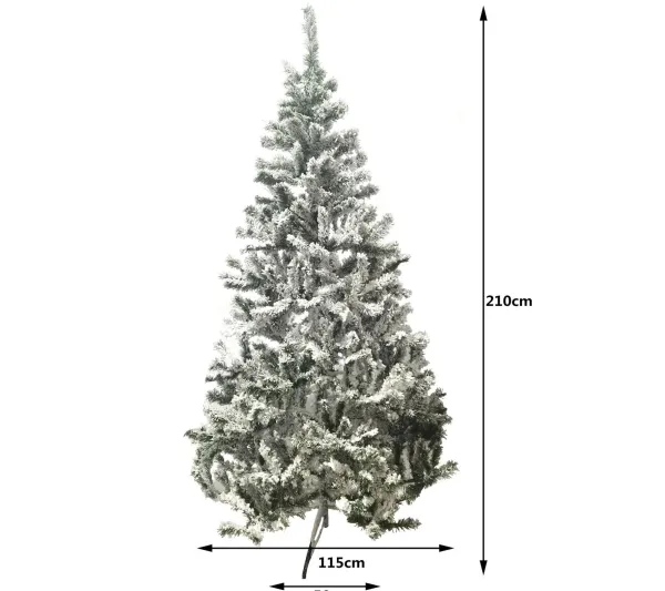 TOILINUX Sapin Et Accessoire^ Sapin De Noël Artificiel Enneige Oslo - 850 Branches Paisses - H. 210 Cm - Blanc Et Vert