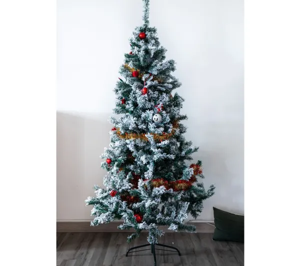 TOILINUX Sapin Et Accessoire^ Sapin De Noël Artificiel Enneige Oslo - 850 Branches Paisses - H. 210 Cm - Blanc Et Vert