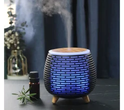 New YOGHI Diffuseur D'Arome Humidificateur Et Lampes Ultrasonique Usb Aromi Noir